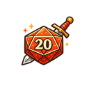 D20 with a sword — RPG session