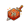 D20 with a sword — RPG session